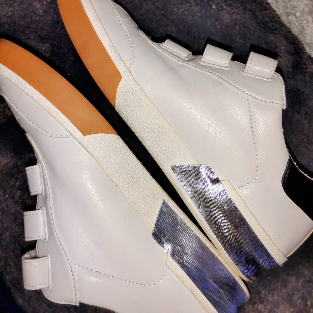 Dolce Vita White and Silver Sneakers